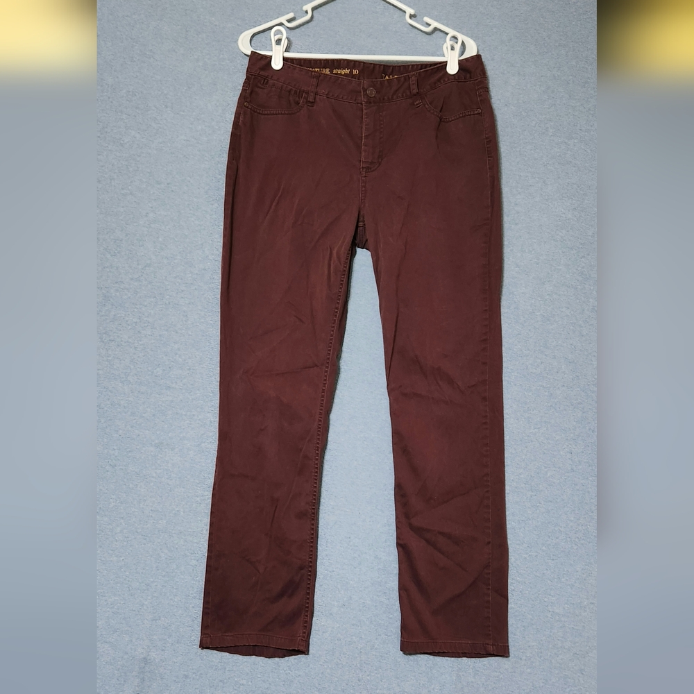 Talbots Women's Burgandy Straight Leg Pants